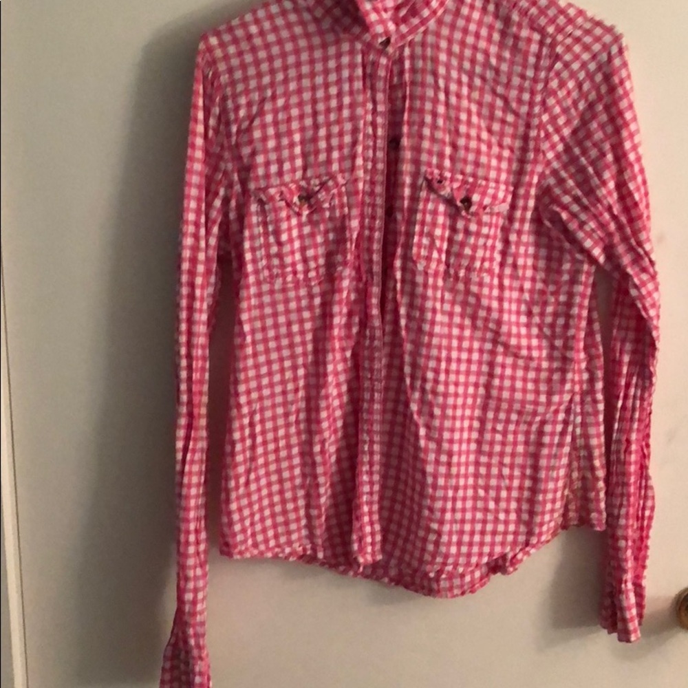 Button-down plaid shirt